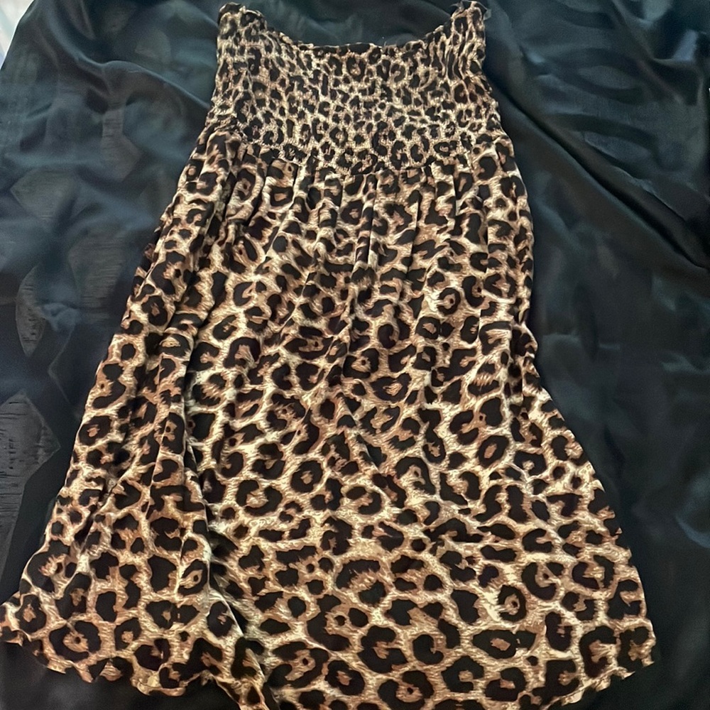 Cheetah print tube top dress